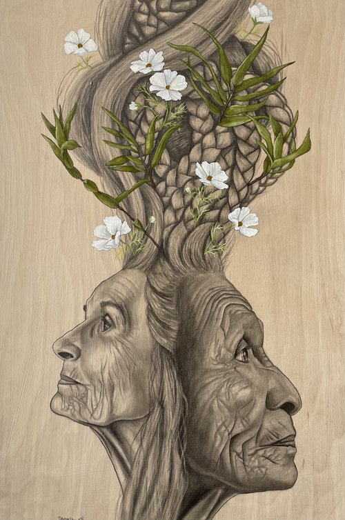 "Free Falling into the Cosmos," a painting by Cara Jo O'Connell.